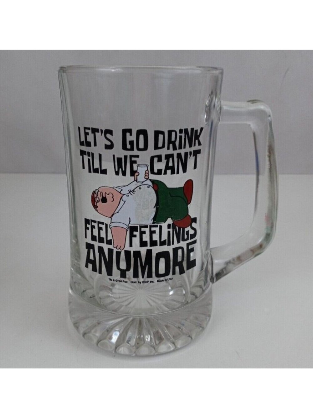 Family Guy “Let's Go Drink Till We Can't Feel Feelings Anymore" Beer Mug Stein